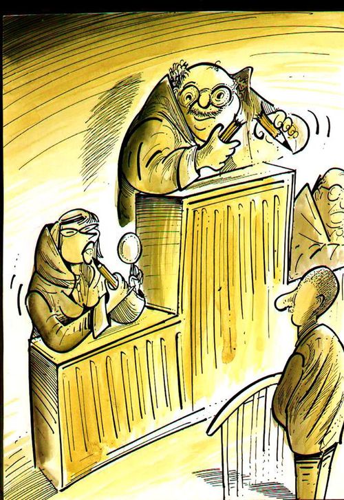 Woman doing her make-up in the courtroom.