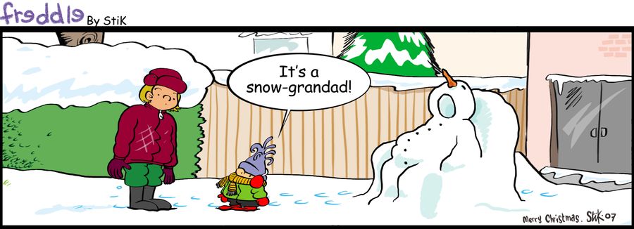 "It's a snow-grandad!"