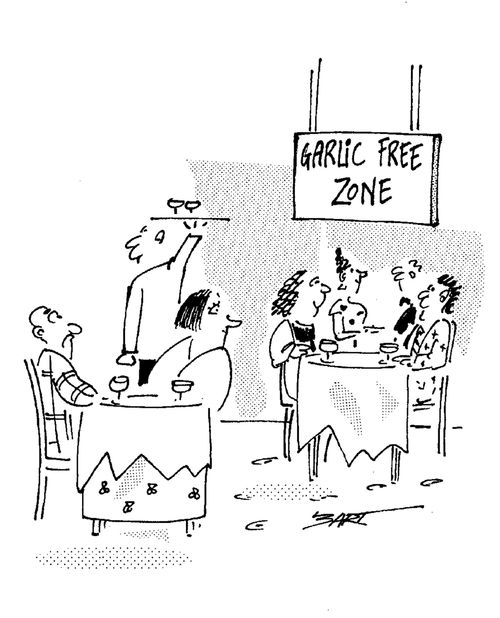 Garlic Free Zone.