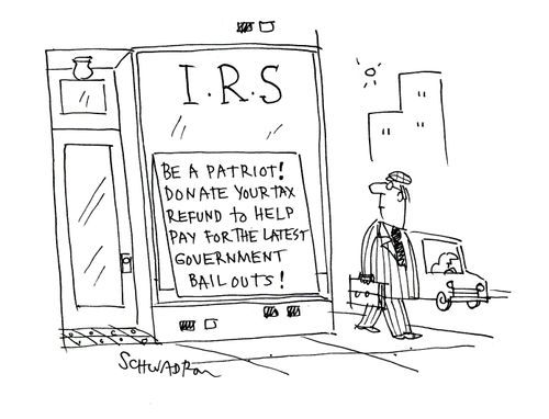 IRS: Be a patriot! Donate your tax refund to help pay for the latest government bail outs!