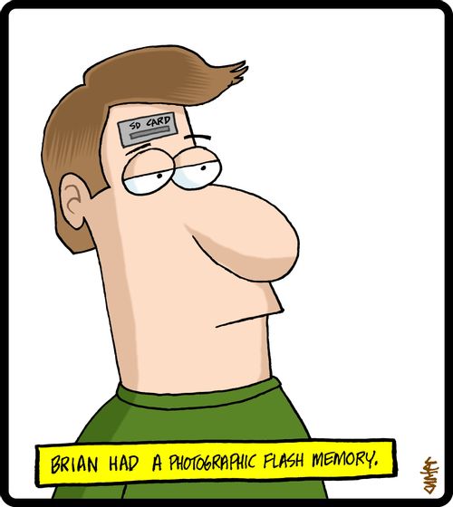 Brian had a photographic flash memory.