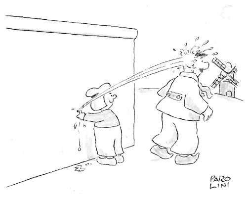 'Boy with his finger in a dyke squirts man in head.'