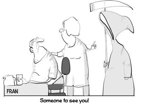 "Someone to see you!"
