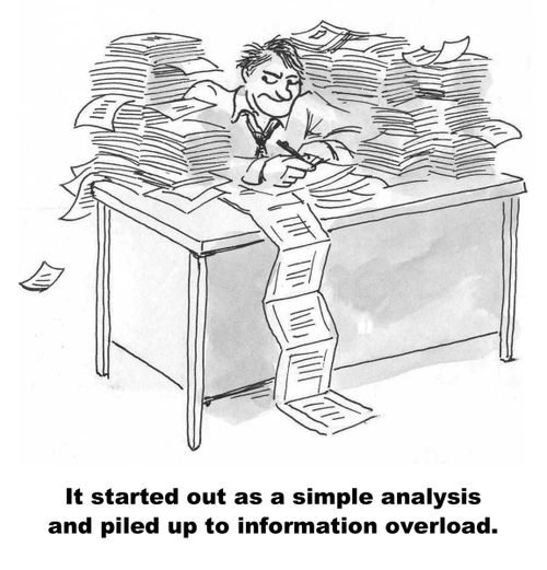 It started out as a simple analysis and piled up to information overload.