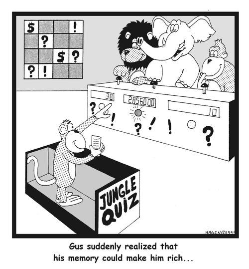 Gus suddenly realised that his memory could make him rich