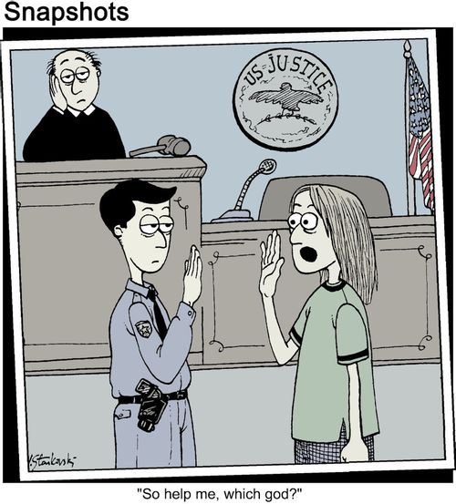 In court: 'So help me, which God?'