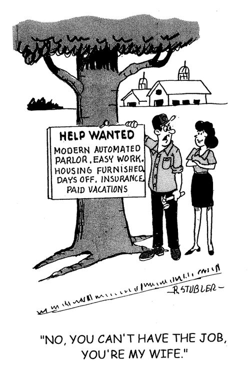 Dairy farmer looking for staff.
