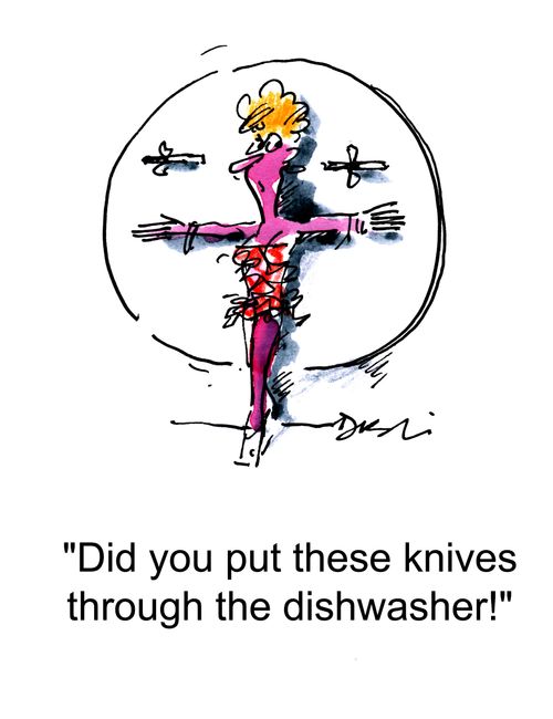 'Did you put these knives through the dishwasher?'
