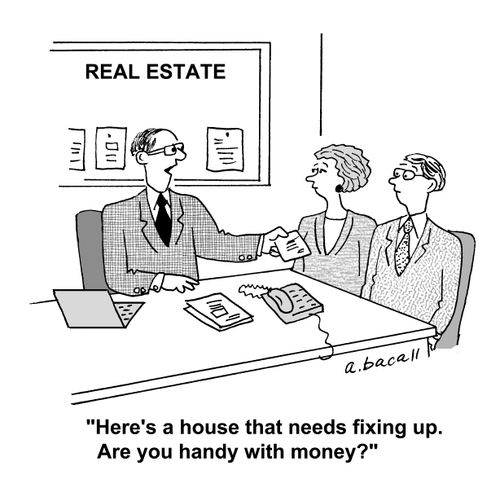 'Here's a house that needs fixing up. Are you handy with money?'