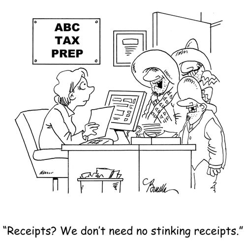 'Receipts? We don't need no stinking receipts.'