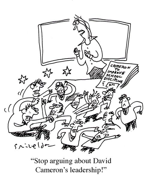 Cameron to improve school discipline - 'Stop arguing about David Cameron's leadership.'