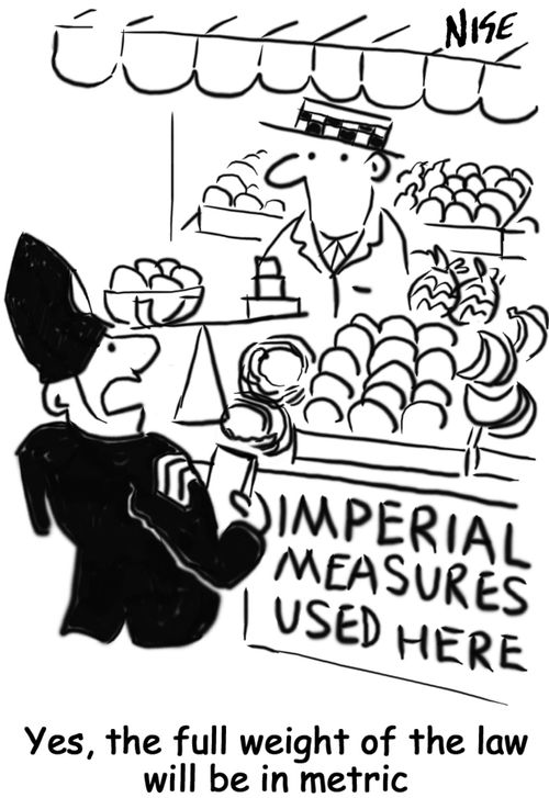 Weight of the law will be in metric.