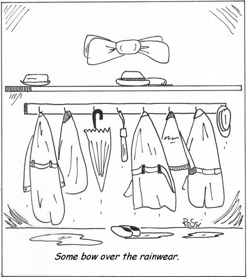 Some bow over the rainwear.