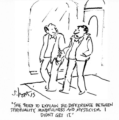 "She tried to explain the difference between spirituality, mindfulness and mysticism. I didn't get it."