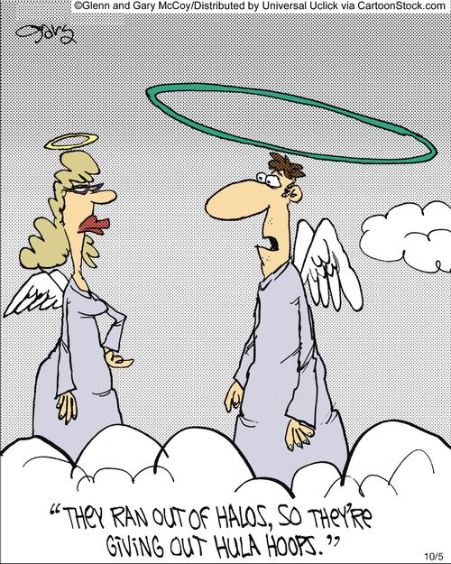 'They ran out of halos, so they're giving out hula hoops.'