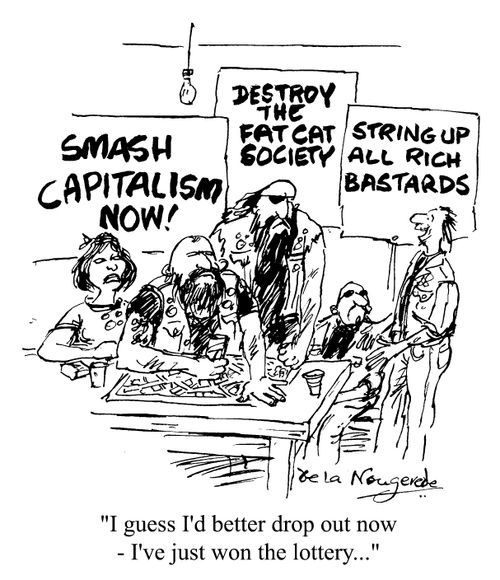 "I guess I'd better drop out now  - I've just won the lottery."