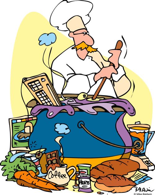 A Chef cooking his keyboard.
