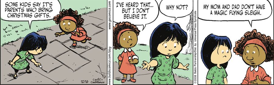 "Some kids say it's parents who bring us Christmas gifts."