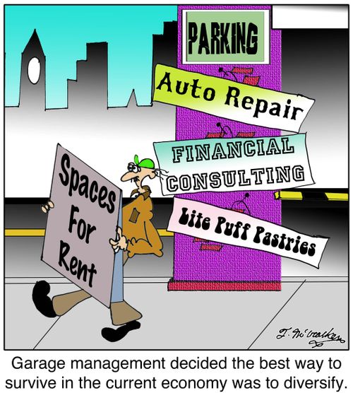 Garage management decided the best way to survive in the current economy was to diversify.