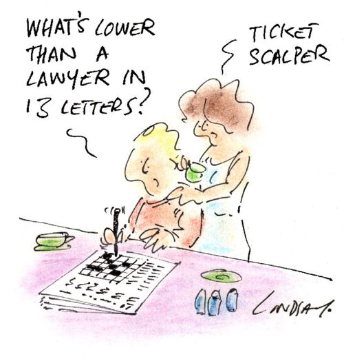 What's lower than a lawyer in 13 letters?