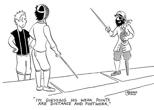 "I'm guessing his weak points are distance and footwork."