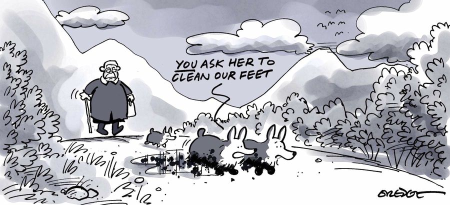 'You ask her to clean our feet.'