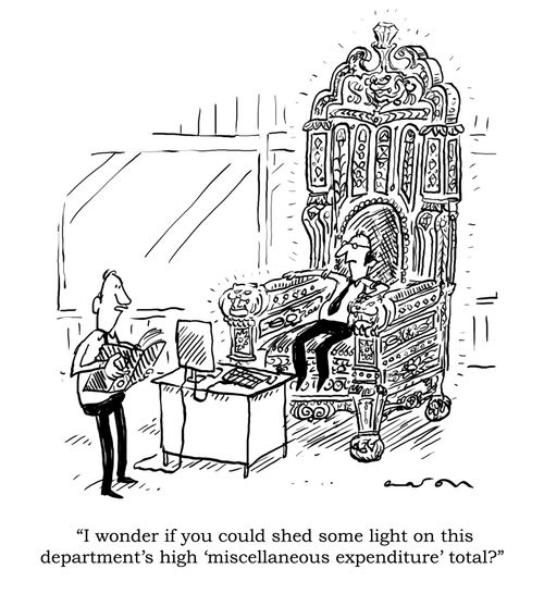 'I wonder if you could shed some light on this department's high 'miscellaneous expenditure' total?'