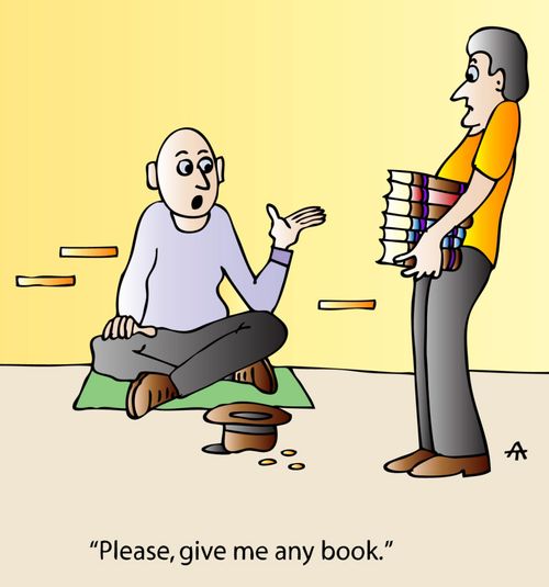 'Please, give me any book.'