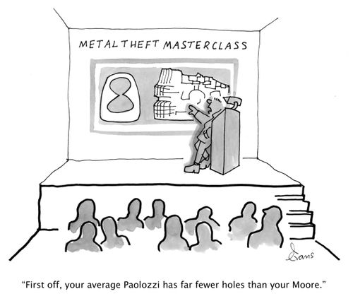 'First off, your average Paolozzi has far fewer holes than your Moore.'