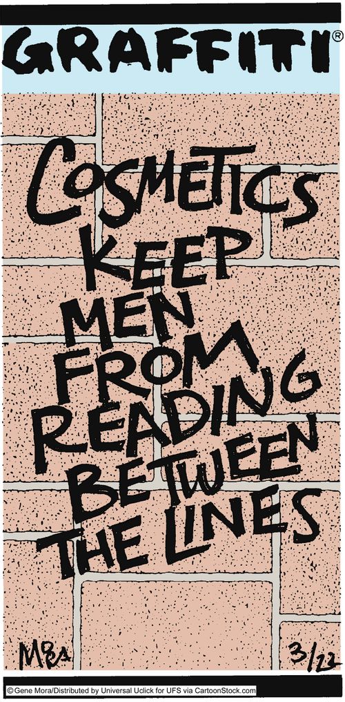 Cosmetics keep men from reading between the lines.