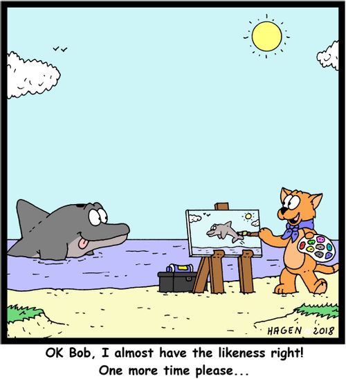 "OK Bob, I almost have the likeness right! One more time please..."