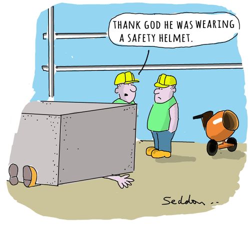 "Thank God he was wearing a safety helmet."