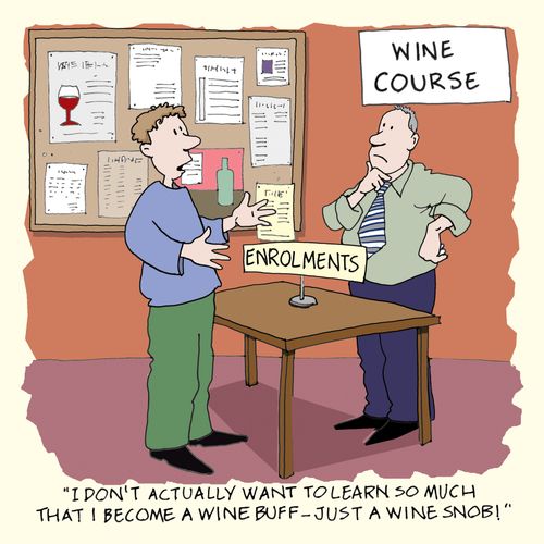 'I don't actually want to learn so much that I become a wine buff - just a wine snob!'
