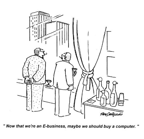 'Now that we're an E-business, maybe we should buy a computer.'