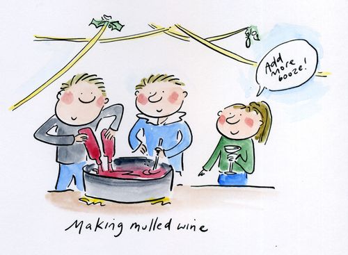 Making mulled wine.