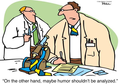 'On the other hand, maybe humor shouldn't be analyzed.'