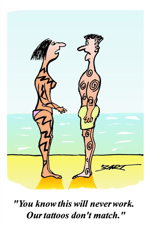 This will never work. Our tattoos don't match.