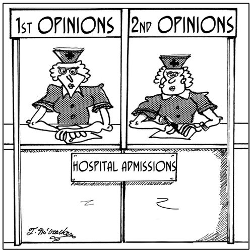 Hospital admissions: 1st and 2nd opinions.