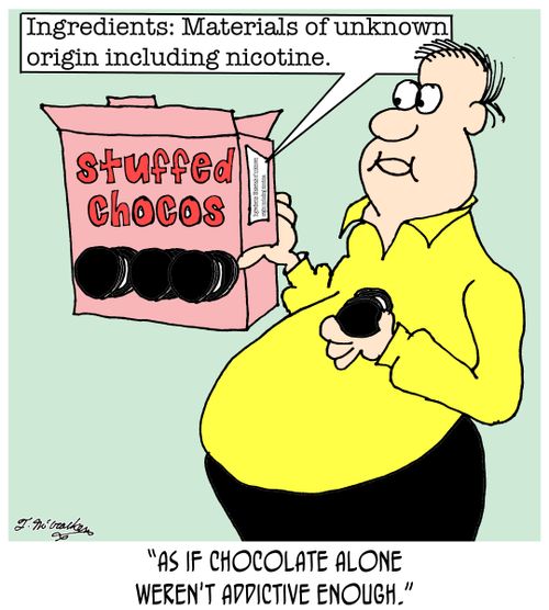 'As if chocolate alone weren't addictive enough.'