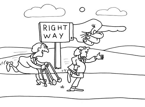 People directed down the right way.