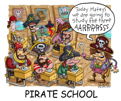 Pirate School: 'Today mateys we are going to study the three aarrrsss.'