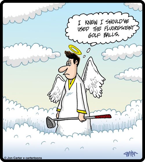 'I knew I should've used the fluorescent golf balls.'
