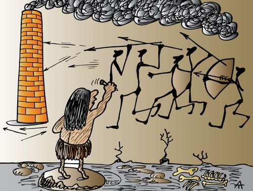 Cave Art Depicting an Attack on Industry.