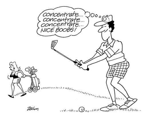 'Concentrate...concentrate...concentrate...Nice boobs!'