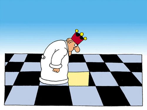 Chess board trap door.