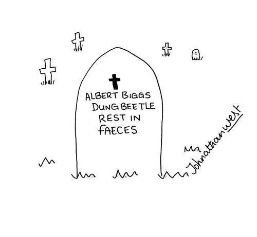 Albert Biggs, Dung beetle - rest in faeces.