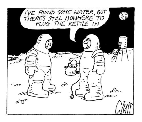 "I've found some water, but there's still nowhere to plug the kettle in."