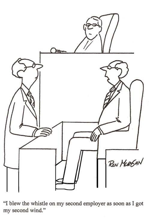 'I blew the whistle on my second employer as soon as I got my second wind.'
