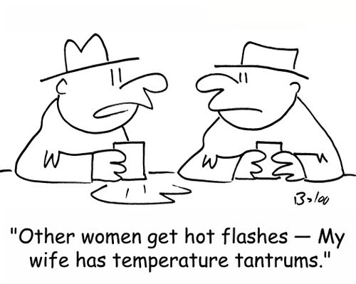'Other women get hot flashes -- My wife has temperature tantrums.'