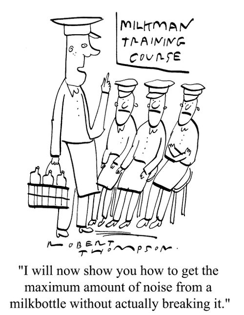 Milkman Training Course - "I will now show you how to get the maximum amount of respect from a milk bottle without breaking it."